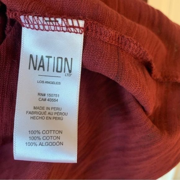 Nation LTD Cardi Raglan Tiger Tee Redwood - Picture 9 of 11